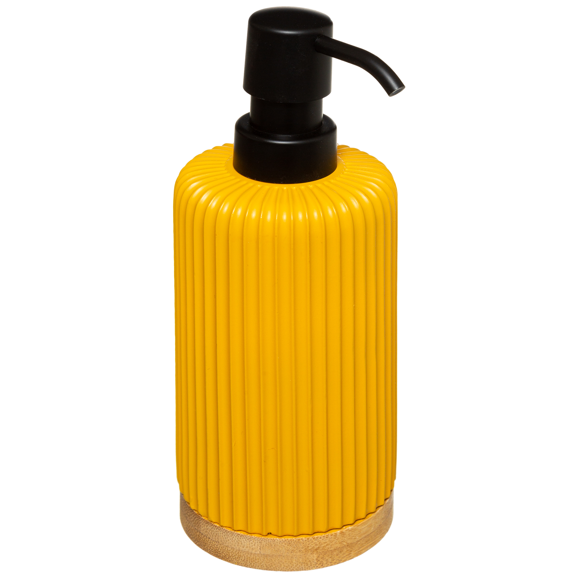 Frasco doseador NATUREO amarelo com base em bambu