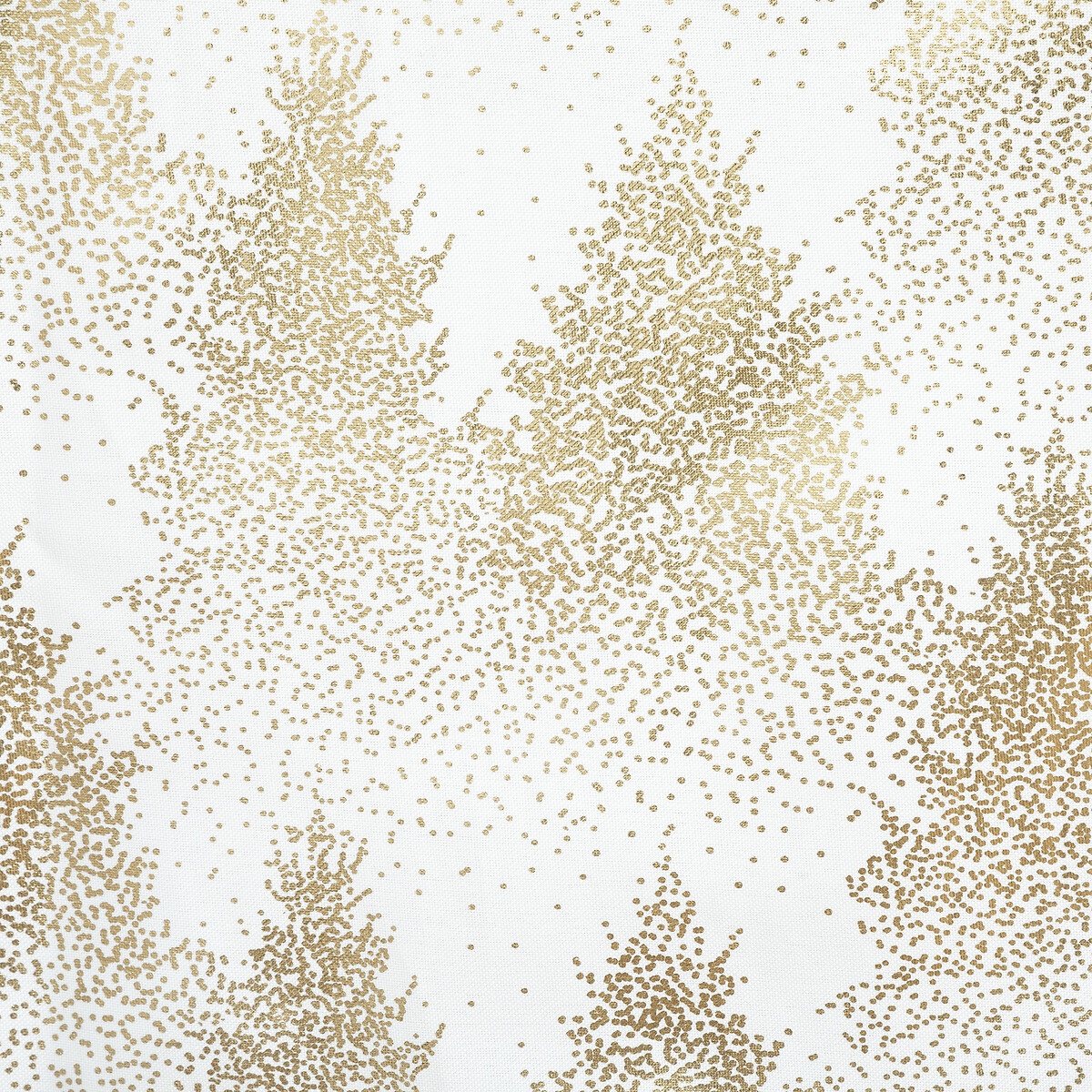 Toalha de mesa branca com &aacute;rvores douradas 140x360cm