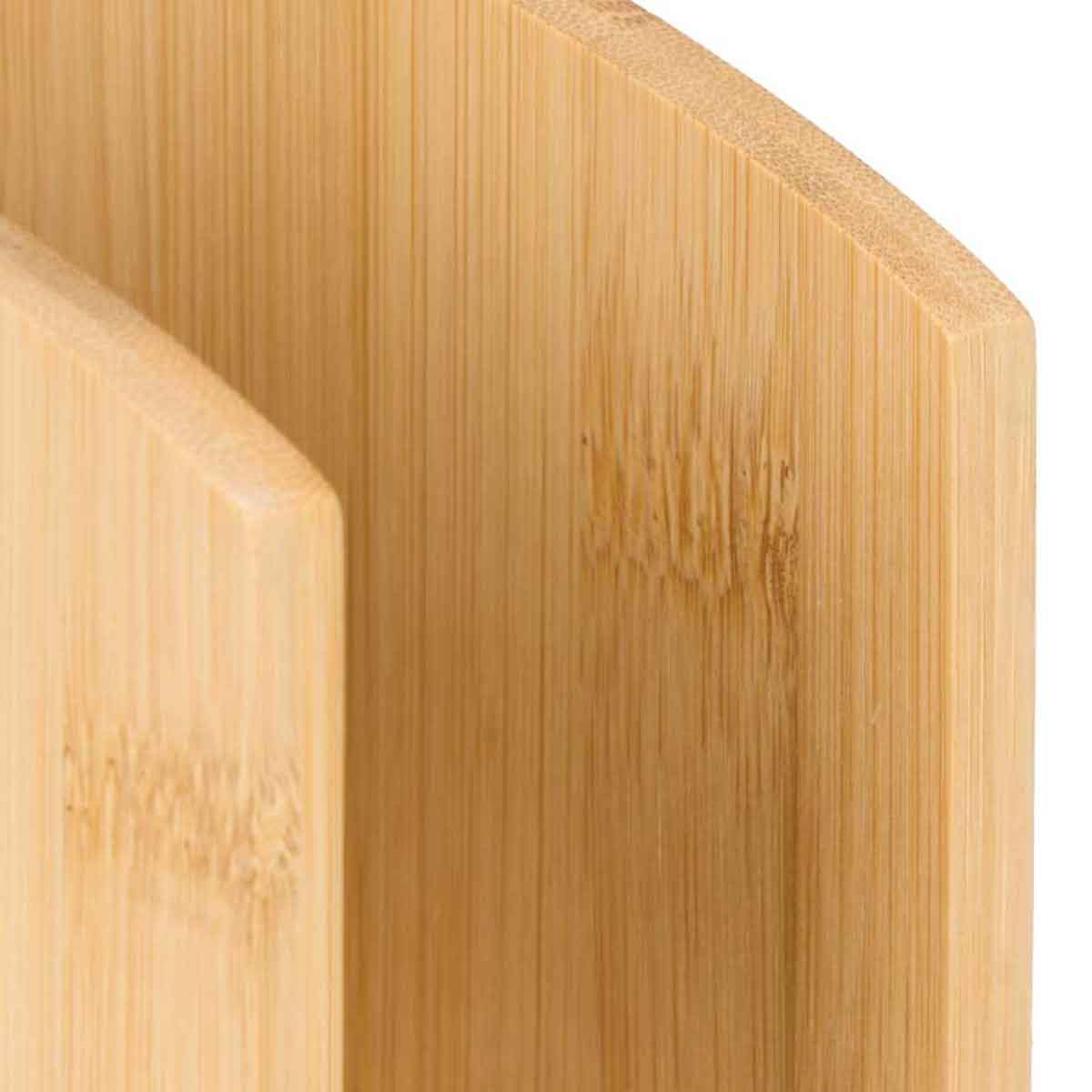 Porta Guardanapos Vertical Em Bambu 13x6,2x10cm