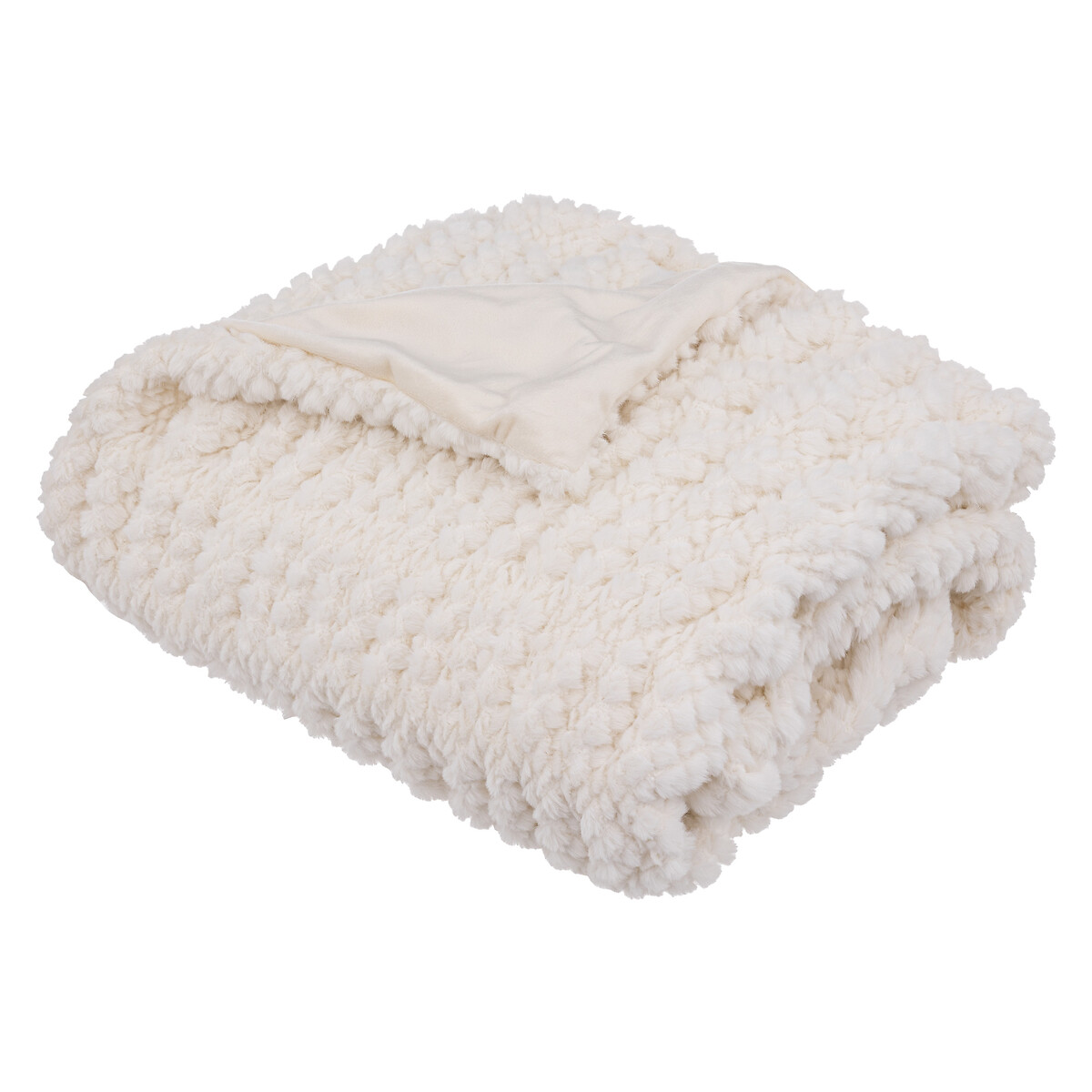 Manta bege efeito bordado 125x150cm