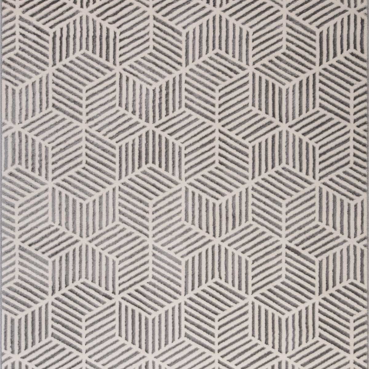 Tapete ZAHA geométrico cinza 160x235cm,  Tapete ZAHA geométrico cinza 160x235cm