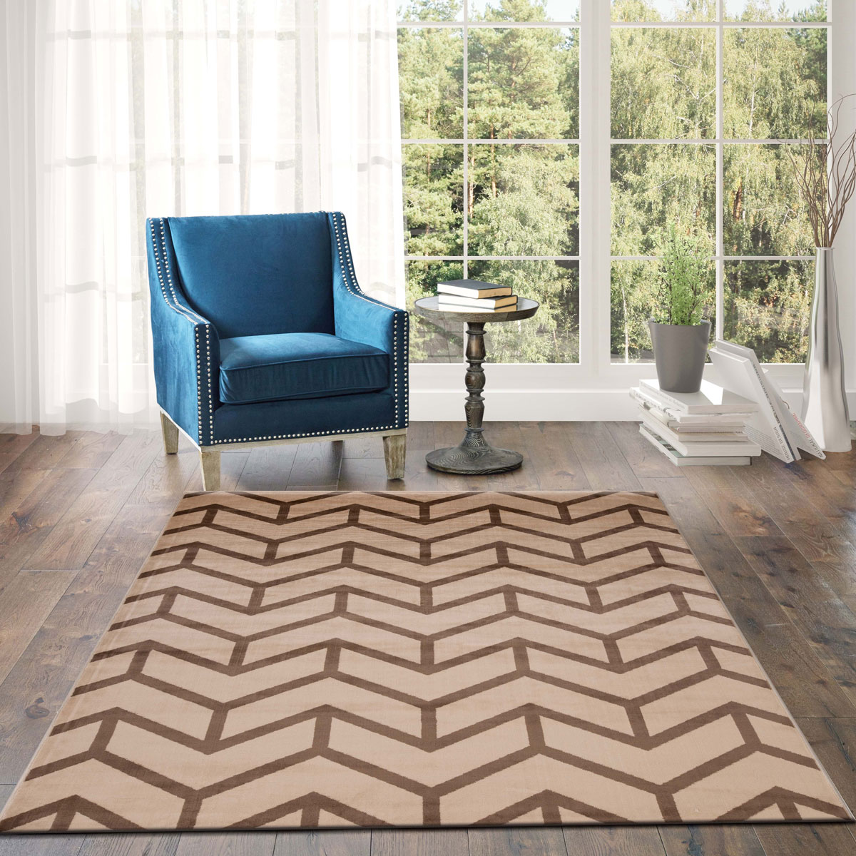 Tapete LENE bege e castanho 200x285cm