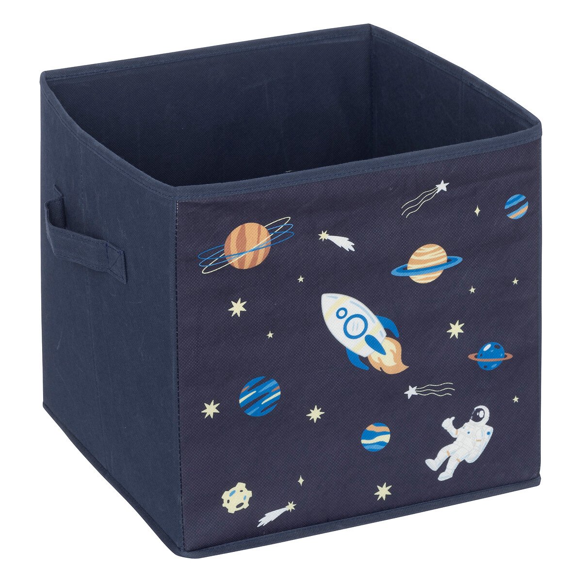 Conjunto de 2 cubos de arrumação astronauta azul 29x29cm