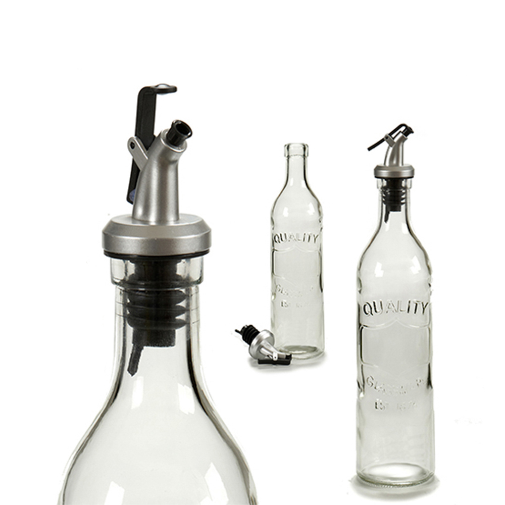 Galheteiro de vidro com relevo