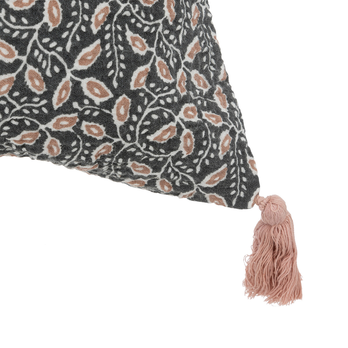 Almofada WINTER LIGHT gaze cinza escuro com tassels 30x50cm