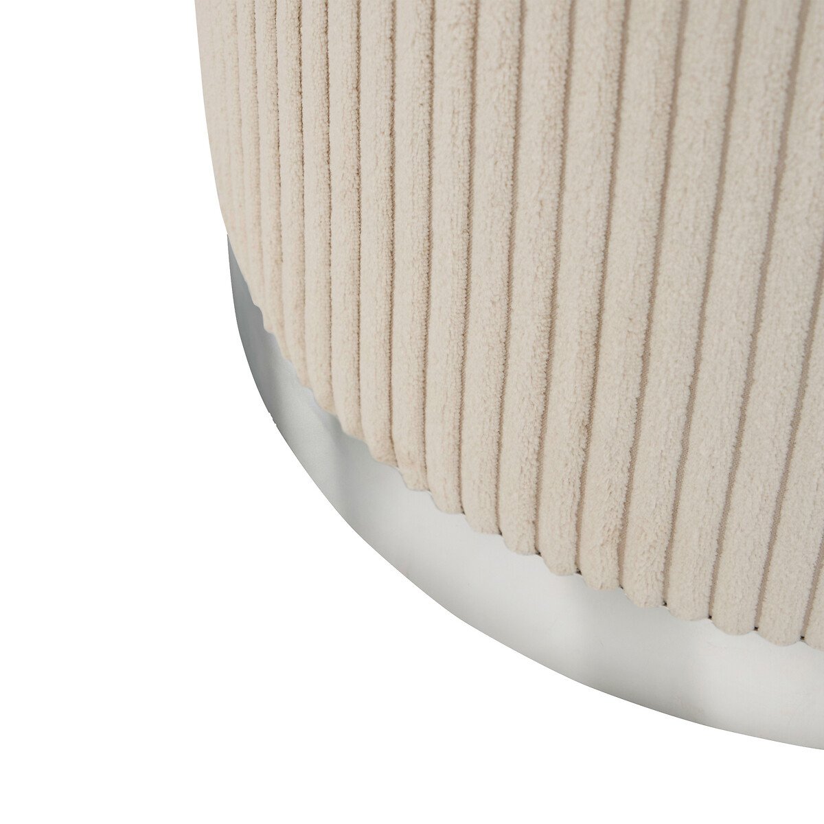 Pufe SYLIA marfim de veludo 38x38cm