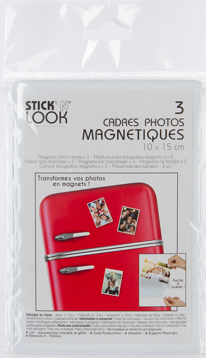 Conjunto 3 molduras magn&eacute;ticas 10x15cm