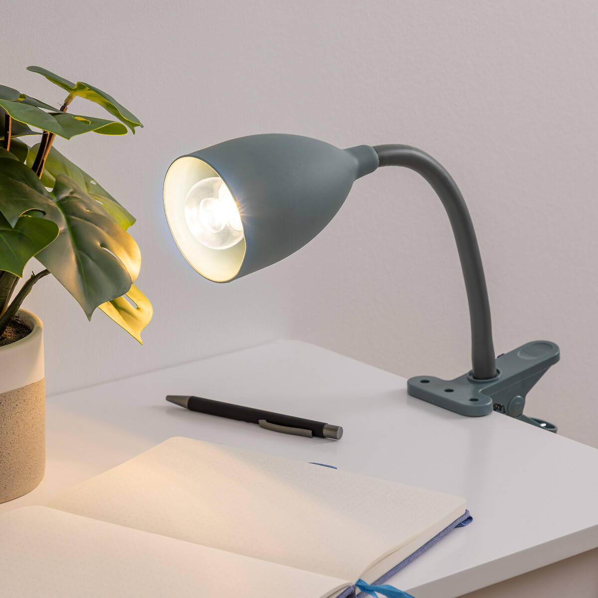 Candeeiro de mesa clip SILY verde 43cm