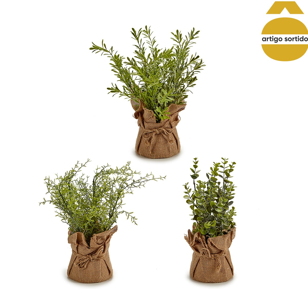 Vaso saco com planta artificial 31cm