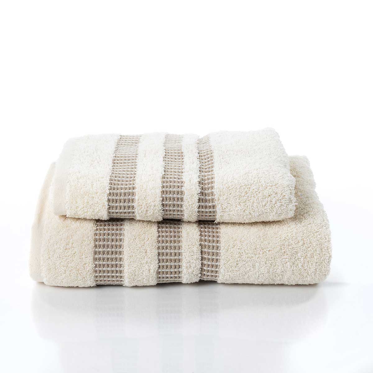 Conjunto de 2 toalhas de banho CHLOÉ natural,  Conjunto de 2 toalhas de banho CHLOÉ natural