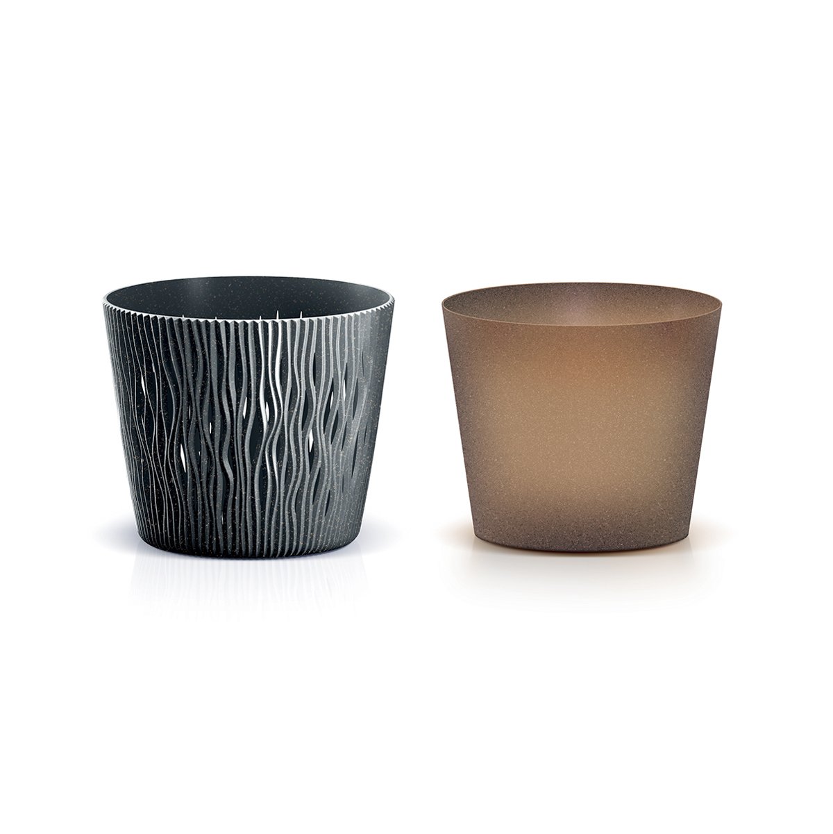 Vaso SANDY round cinza antracite eco wood 19cm