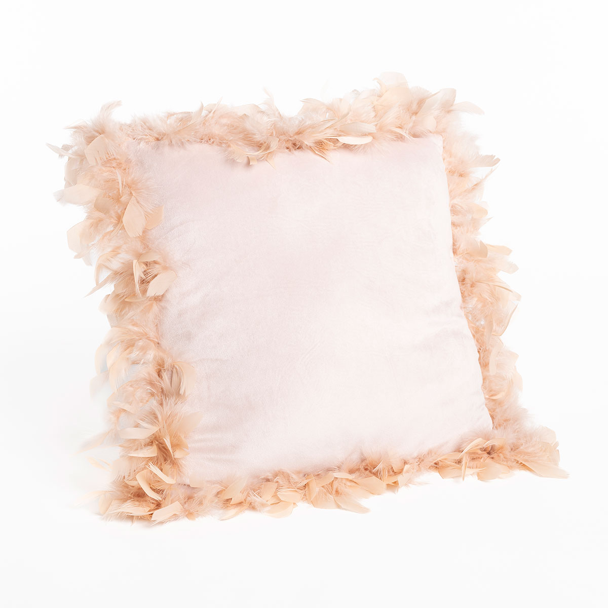 Almofada rosa claro em veludo 40x40cm