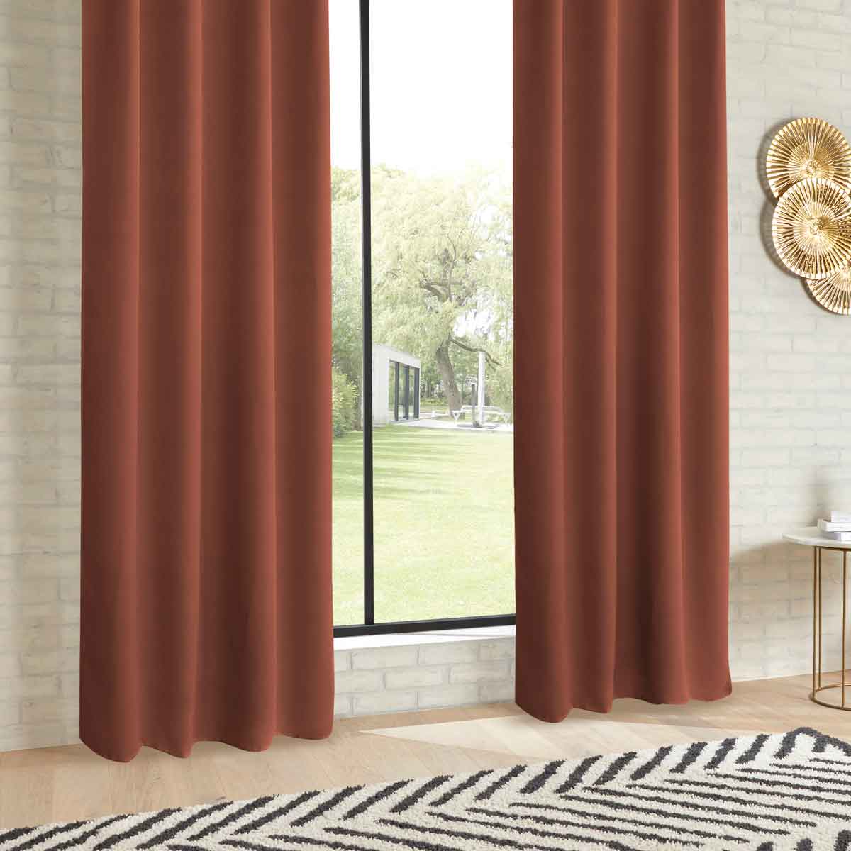 Cortina opaca terracota 140x260cm