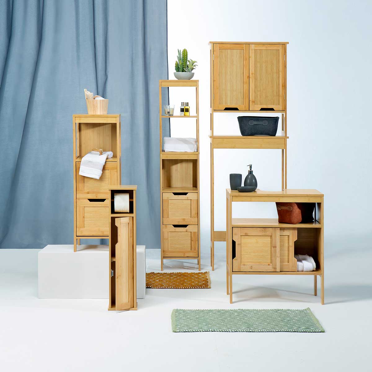 Móvel baixo wc em bambu 89,5cm