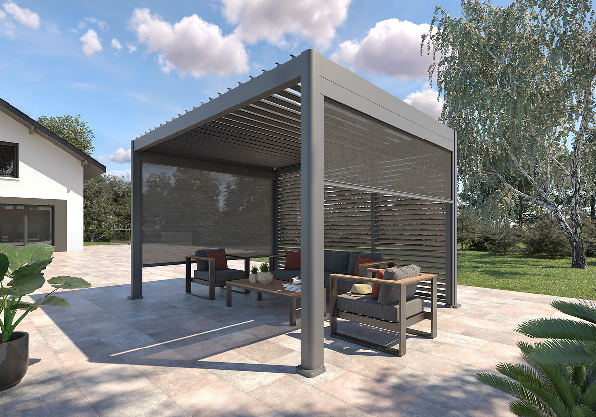 Pérgola ÉVORA cinza graphite 4x3m,  Pérgola ÉVORA cinza graphite 4x3m