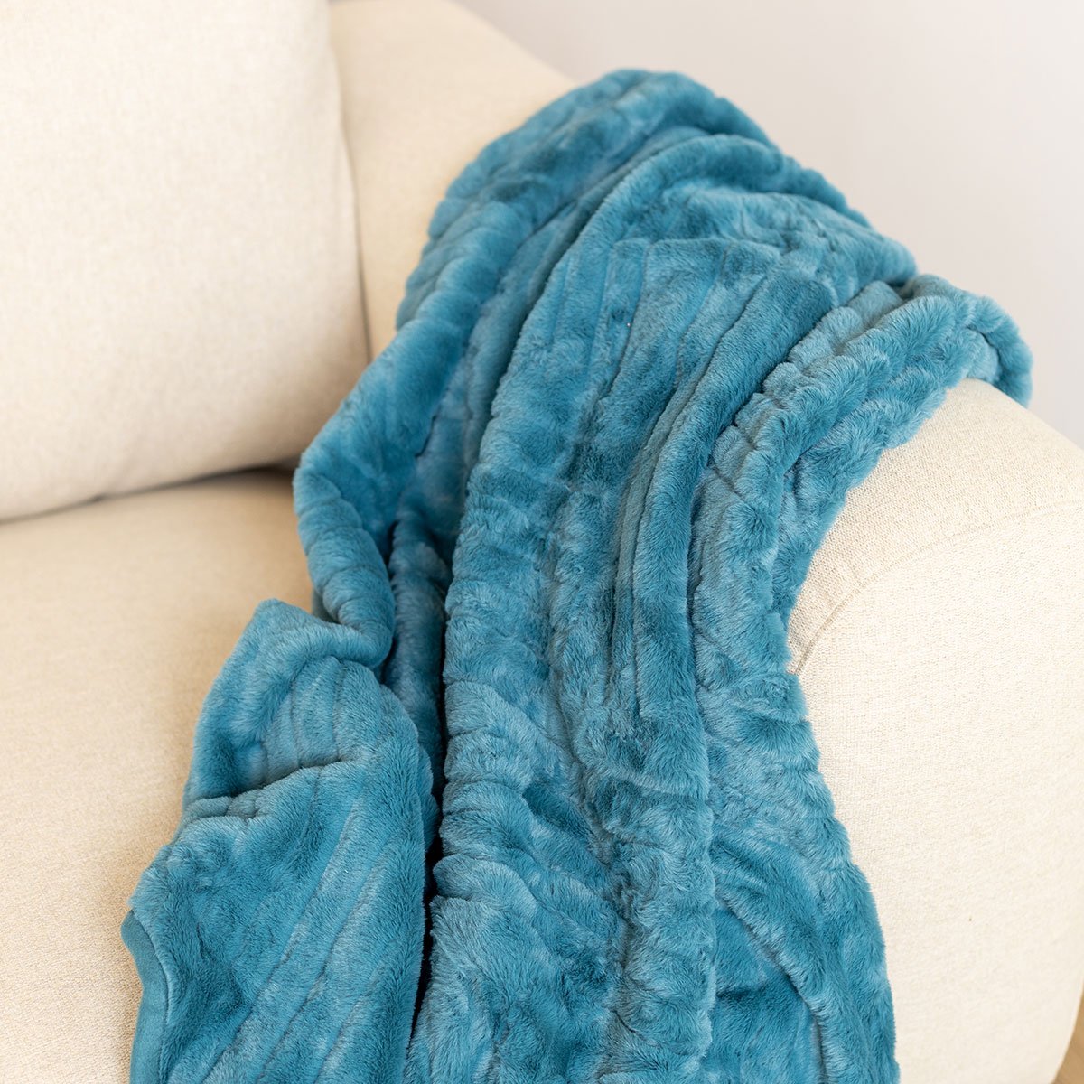 Manta GEO azul petróleo 120x160cm