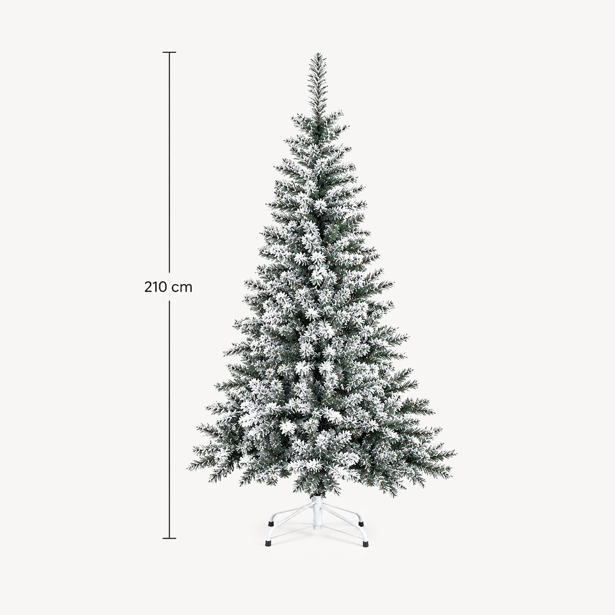 &Aacute;rvore de natal FLOQUE verde com efeito neve 210cm