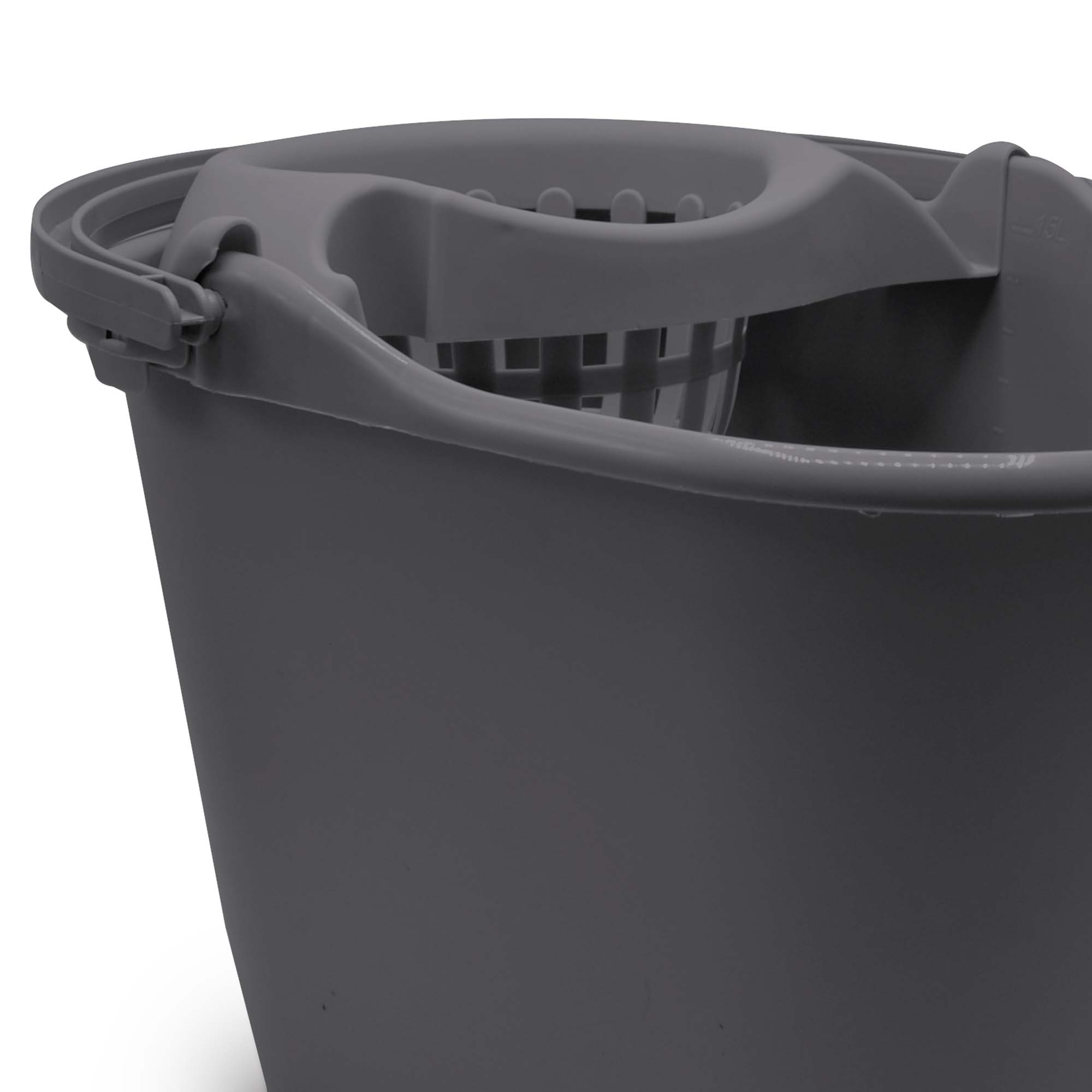 Balde oval com espremedor cinza 15l