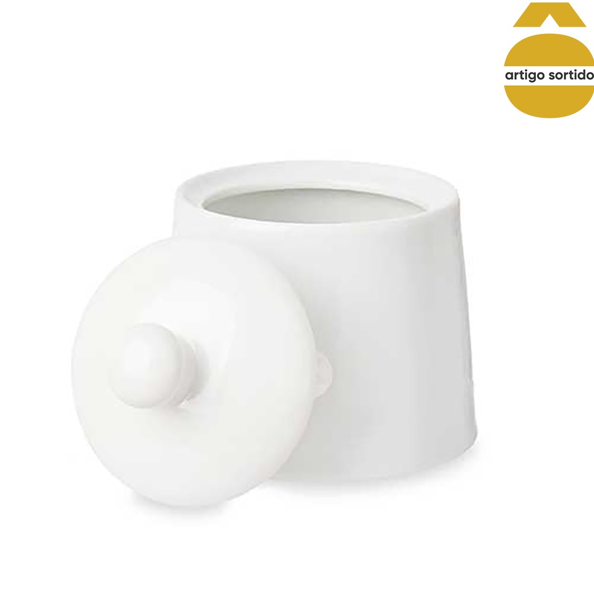 Açucareiro redondo branco em porcelana 350ml