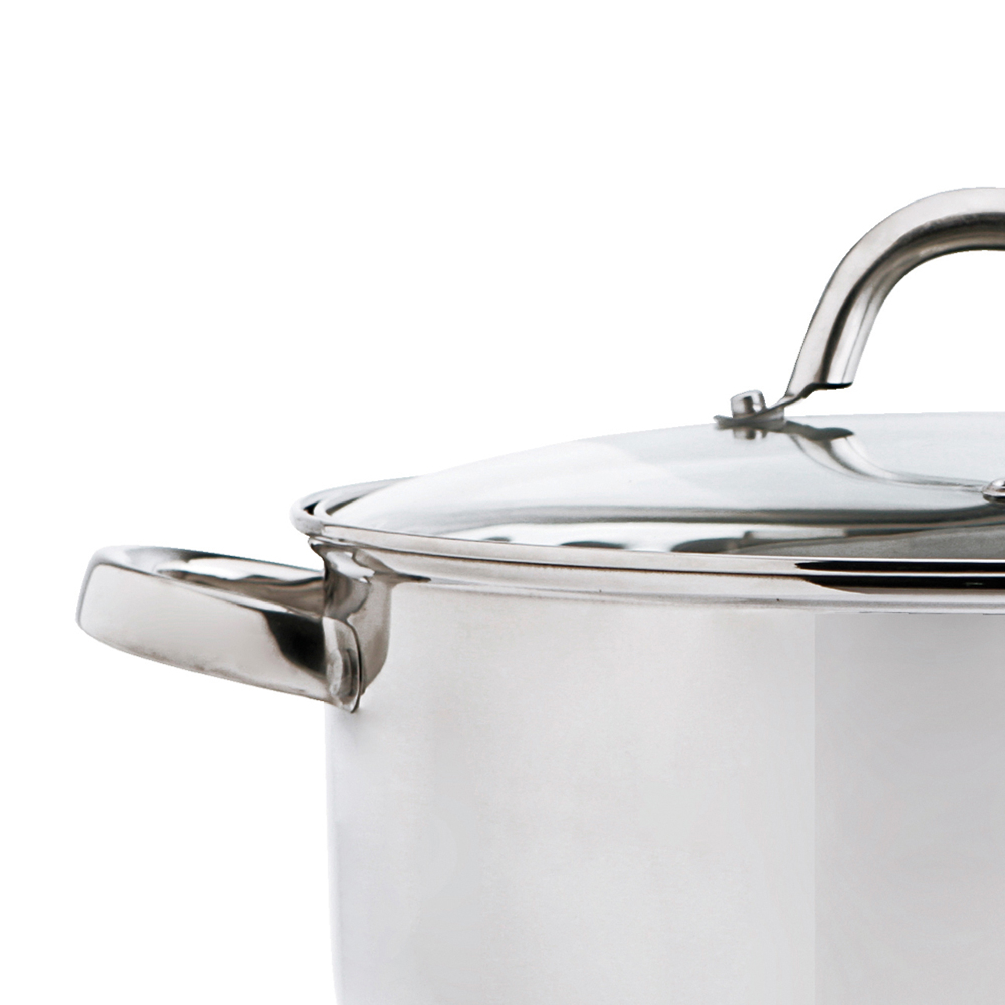 Caçarola em inox com tampa vidro 26cm