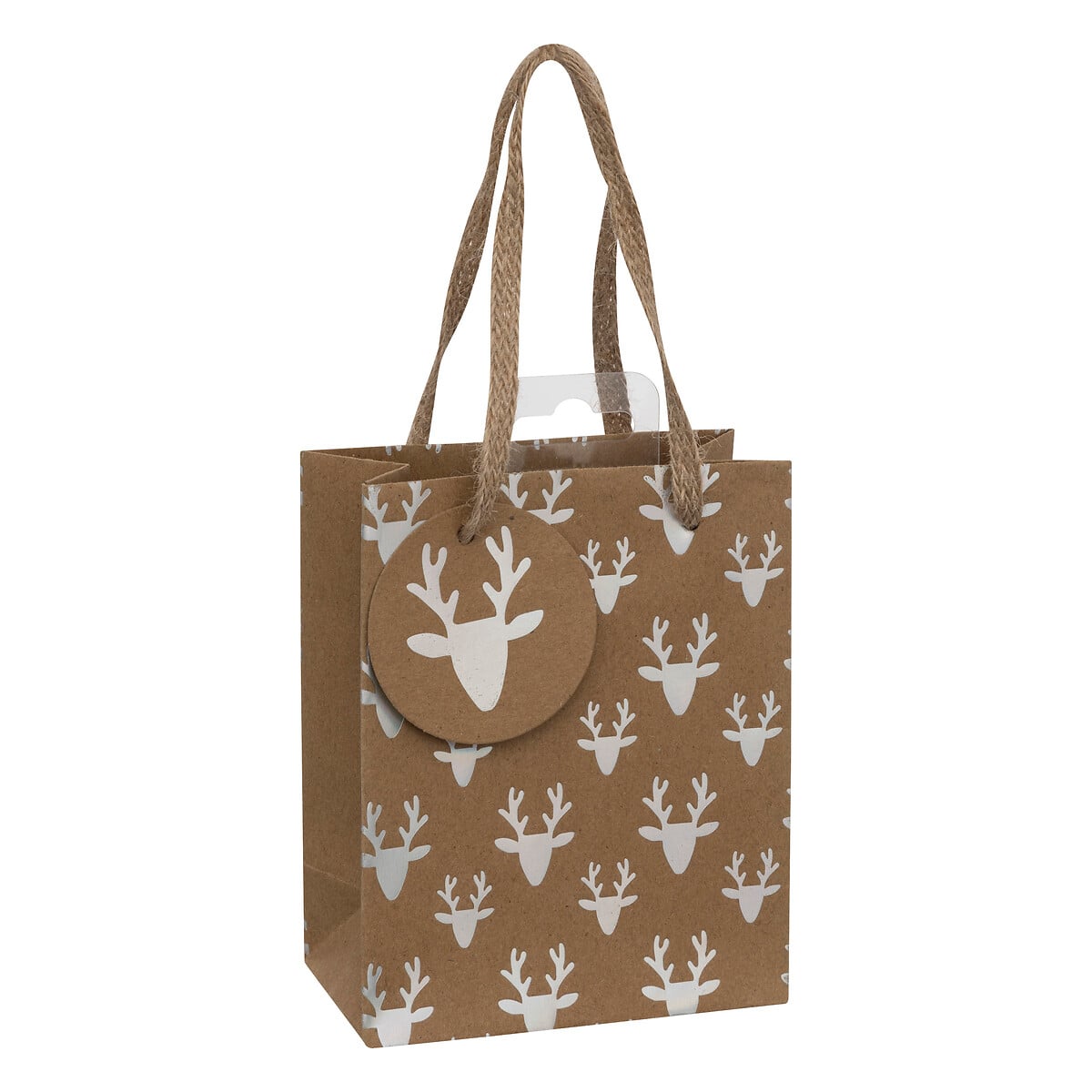 Saco de oferta decorativo holo castanho kraft 14cm