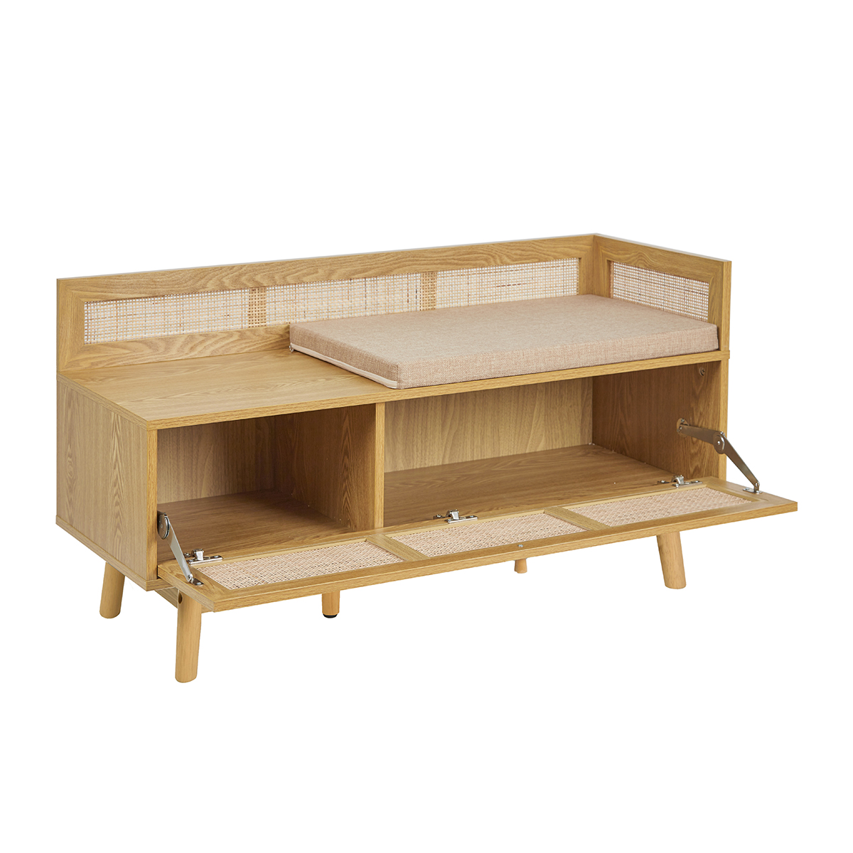 Banco para arruma&ccedil;&atilde;o em rattan