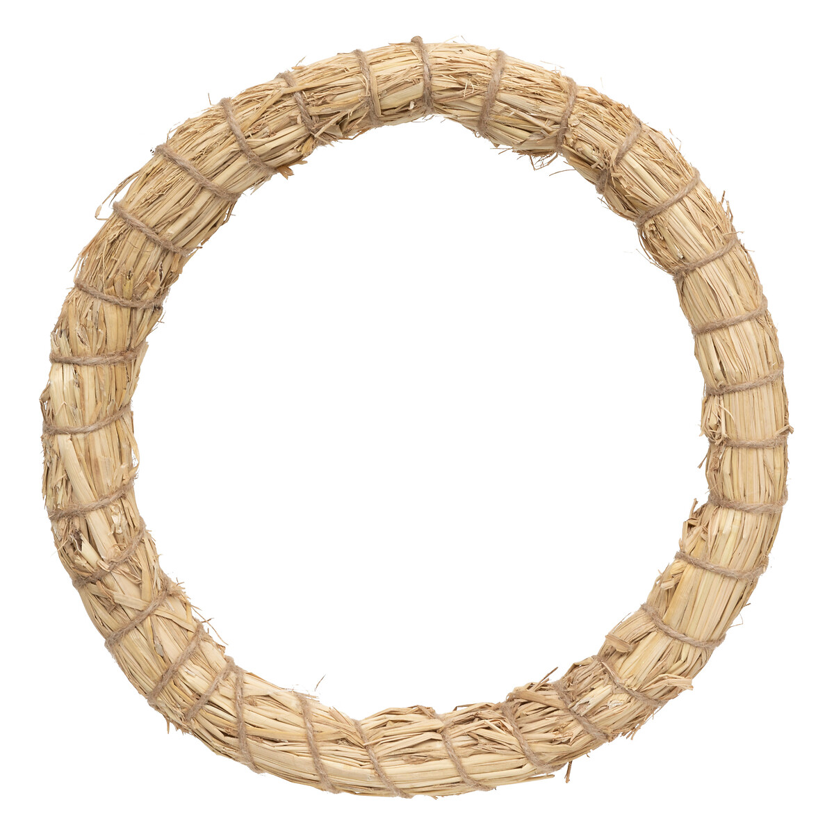 Coroa com palha natural para decora&ccedil;&atilde;o 33cm