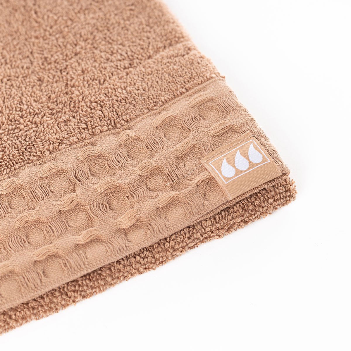 Toalhete taupe de algod&atilde;o 30x50cm