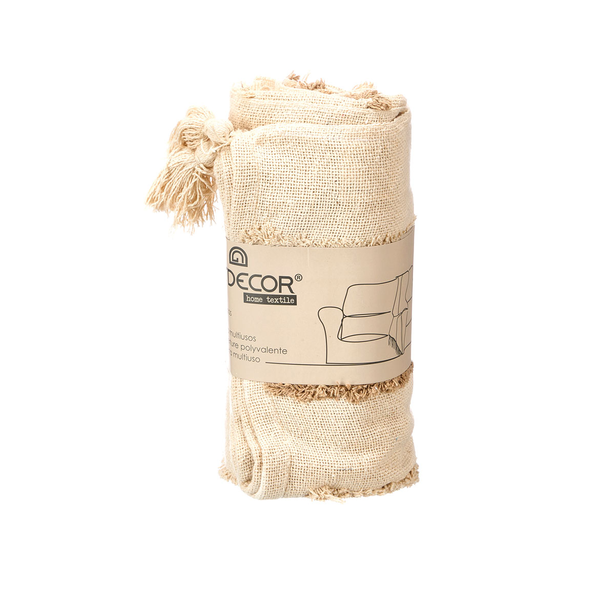 Manta riscas castanho 120x150cm