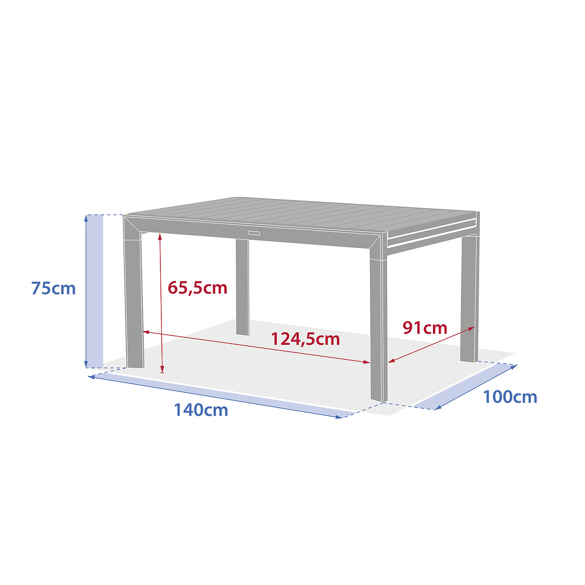 Mesa extens&iacute;vel para 10 pessoas EVASION lin/argile