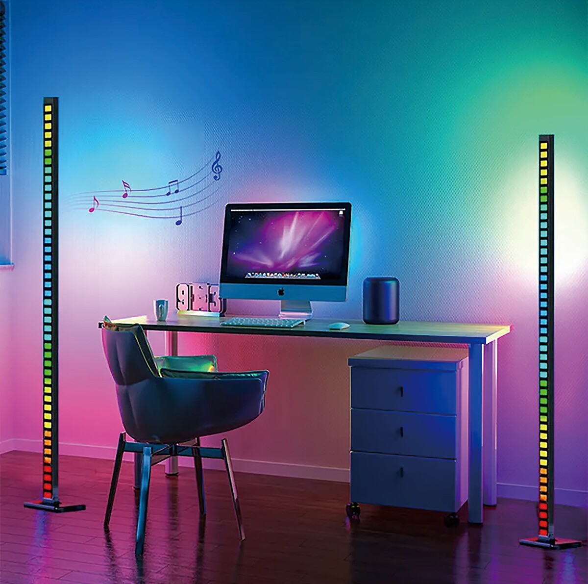 Candeeiro de pé multicolor BEE 122cm,  Candeeiro de pé multicolor BEE 122cm