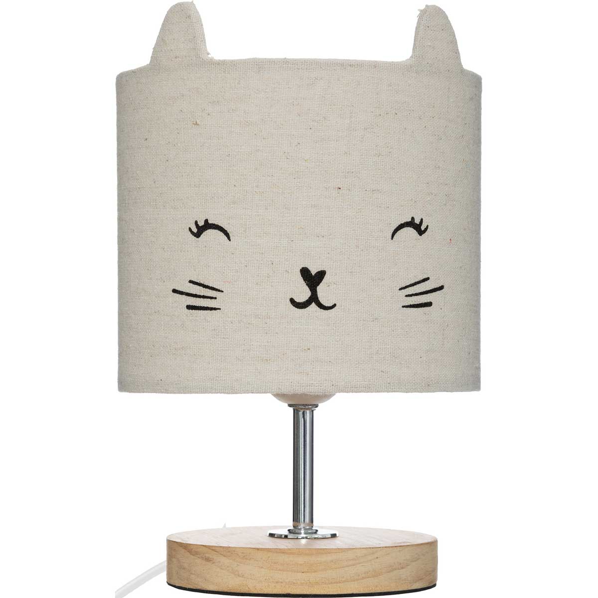 Candeeiro de mesa gato cinza 21x15cm