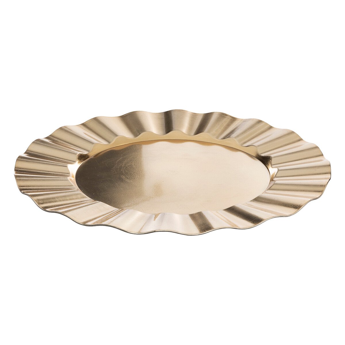 Prato marcador ondulado dourado 33cm