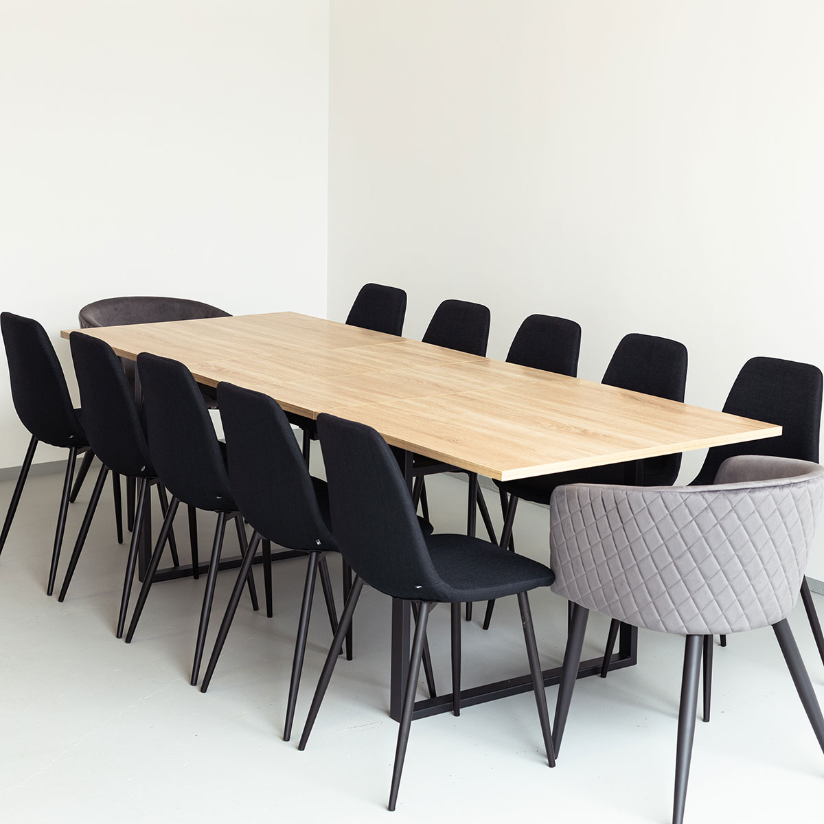 Mesa de jantar ALIAJ extens&iacute;vel em mdf e metal