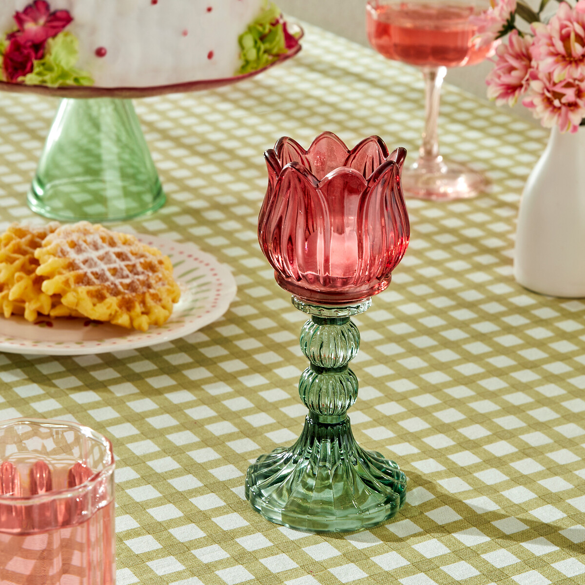 Casti&ccedil;al FLEUR DE ROSE em vidro 17cm