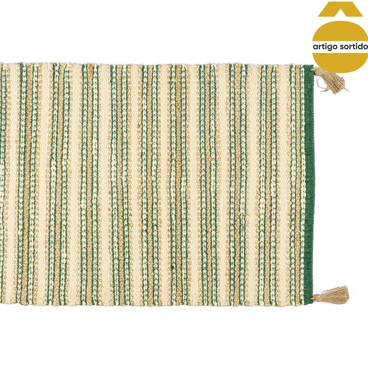 Passadeira em juta e algod&atilde;o 60x150cm