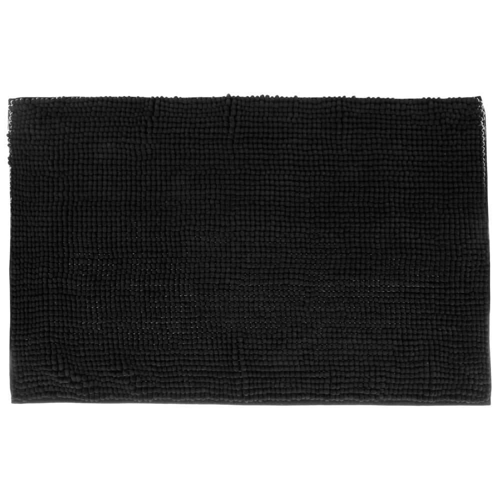 Tapete wc chenille preto 80x50cm,  Tapete wc chenille preto 80x50cm