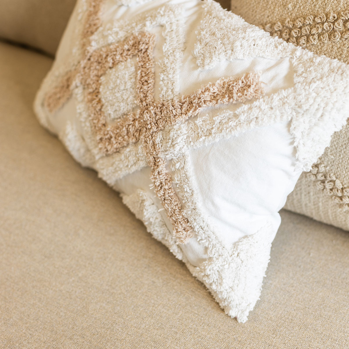 Capa para almofada TUFT marfim 30x50cm