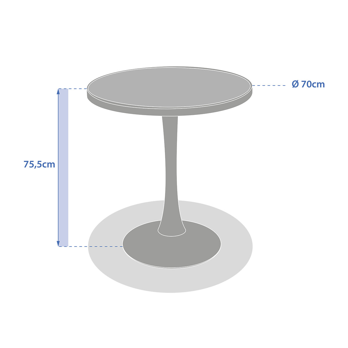 Mesa bistro OVIALON argile 2 lugares