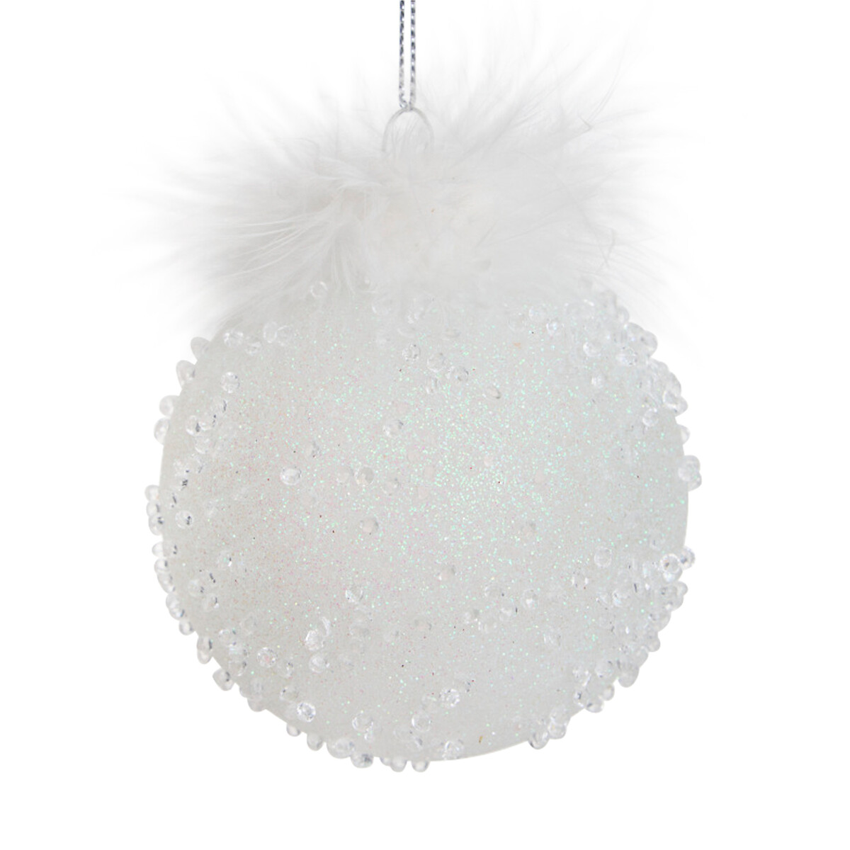 Bola de natal plumas 8cm