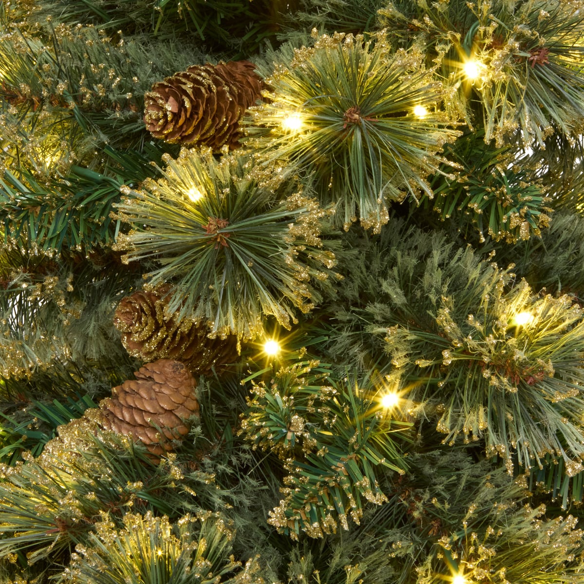 &Aacute;rvore de natal GLINTWOOD verde com pinhas 180cm