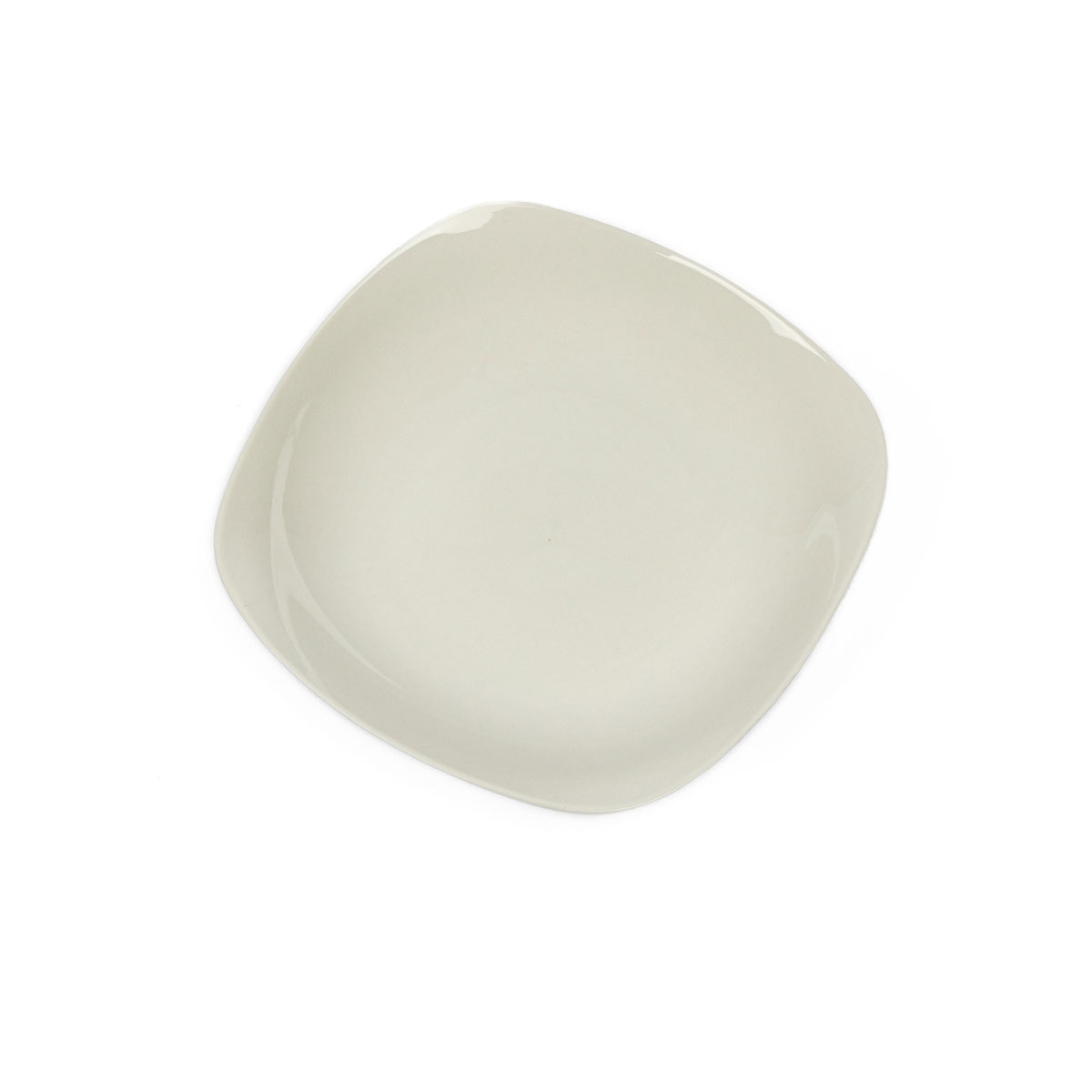 Prato de sopa quadrado branco em cerâmica