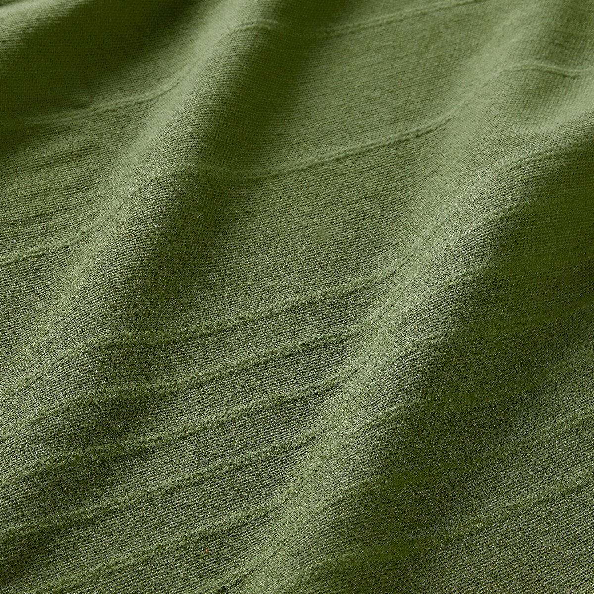 Manta ANJALI verde caqui em algod&atilde;o