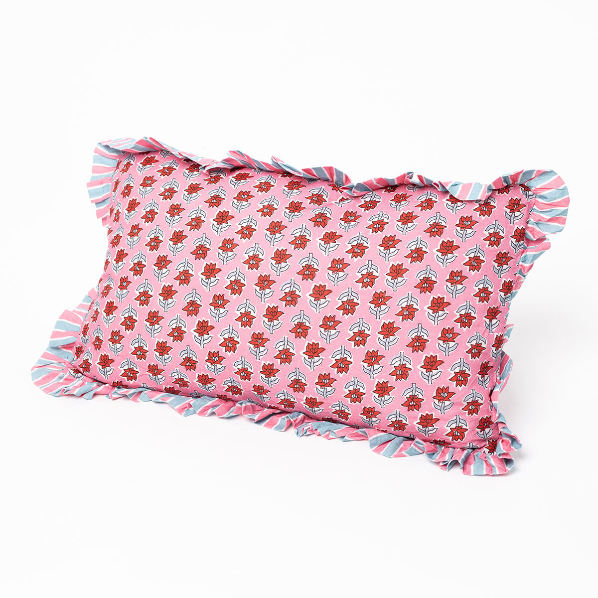 Almofada YUCATAN floral com folhos 35x60xm