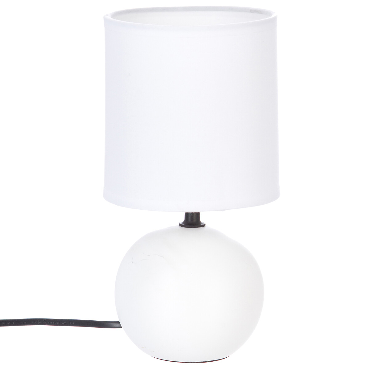 Candeeiro de mesa bola branco cer&acirc;mica