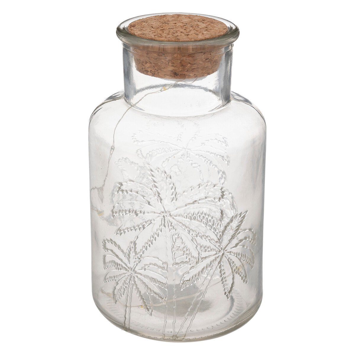 Frasco com leds em vidro 17cm