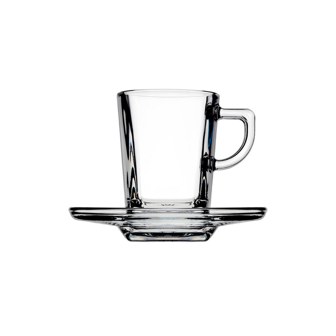 Ch&aacute;vena de caf&eacute; quadrada com pires