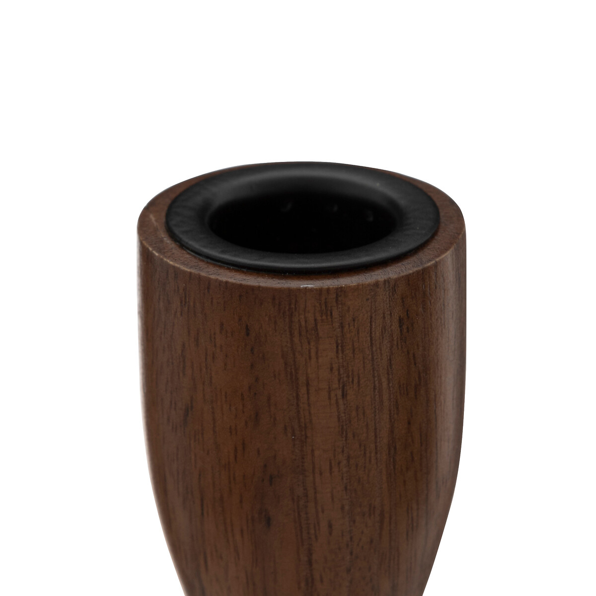 Conjunto de 2 castiçais castanhos em madeira mango