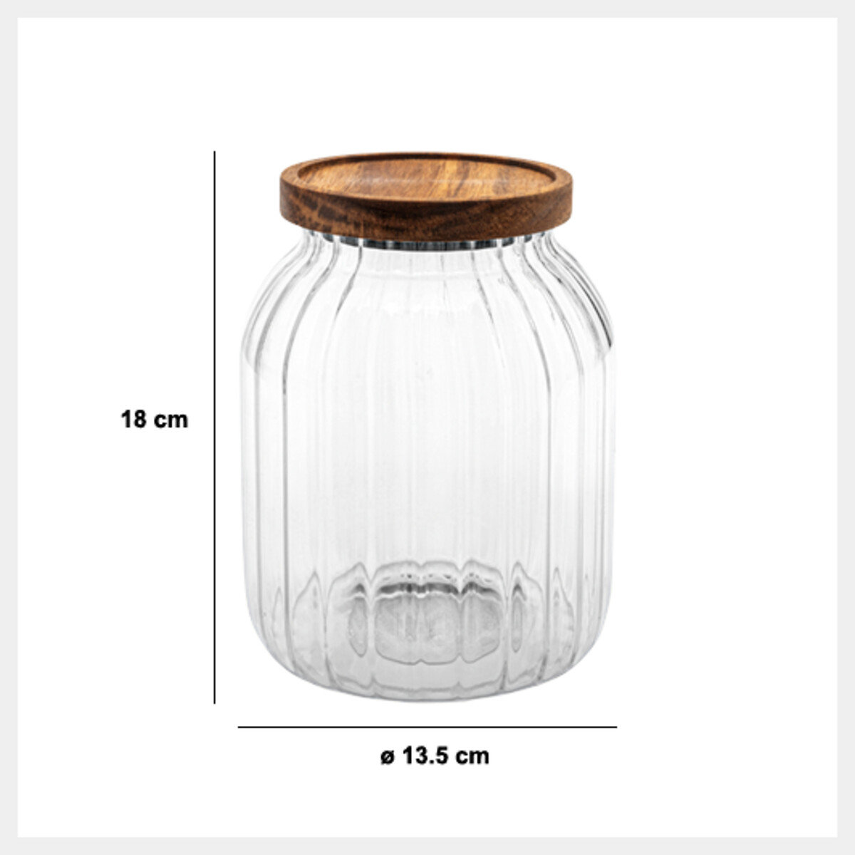 Frasco HARMONY com tampa madeira ac&aacute;cia 2l