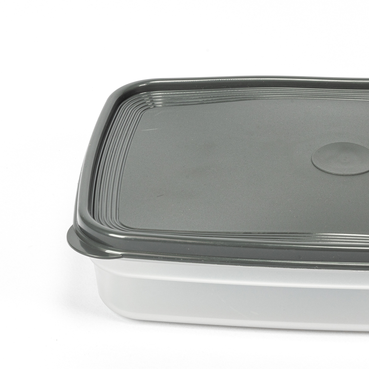 Caixa retangular com tampa cinza 2,2l